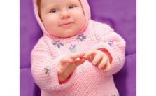 Caron Perfect Posy Hoodie Free Baby Knitting Pattern