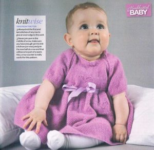 Baby dress knitting pattern with heart and flower motif - Free Baby ...