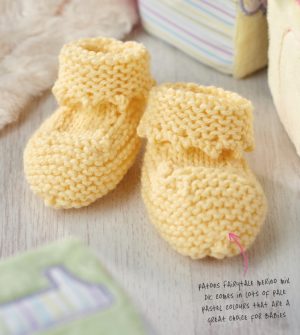 Knitting Pattern for Little Duckling Baby Bootees - Free Baby Knitting