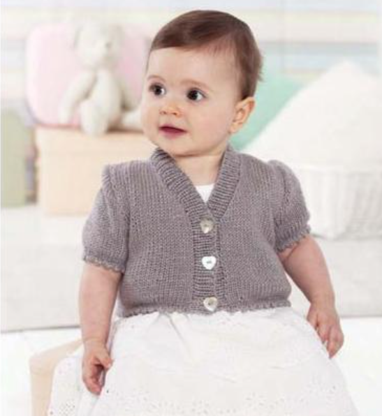 Girl's Baby Cardigan with Short Sleeves